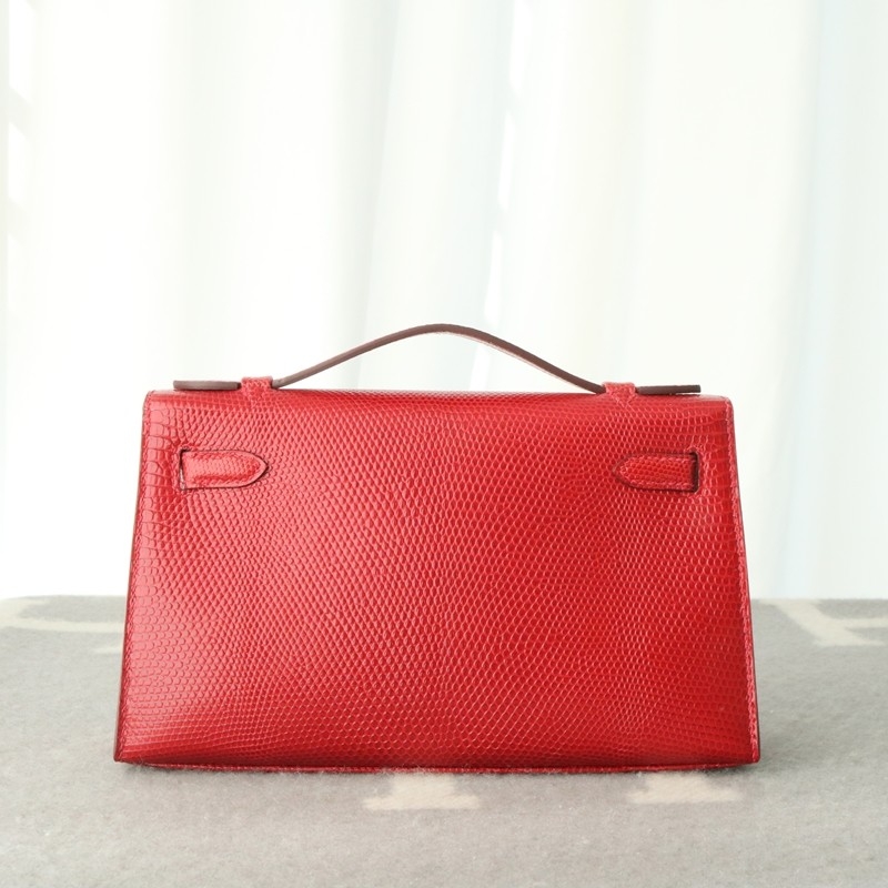 Q5 rouge casaque Lizard Kelly Pochette With Phw