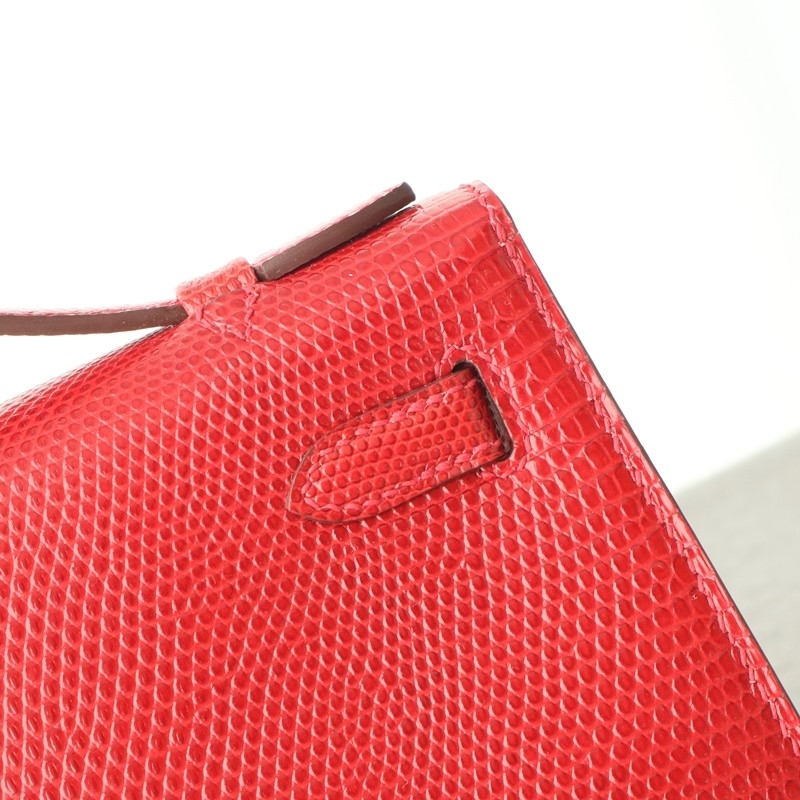 Q5 rouge casaque Lizard Kelly Pochette With Phw