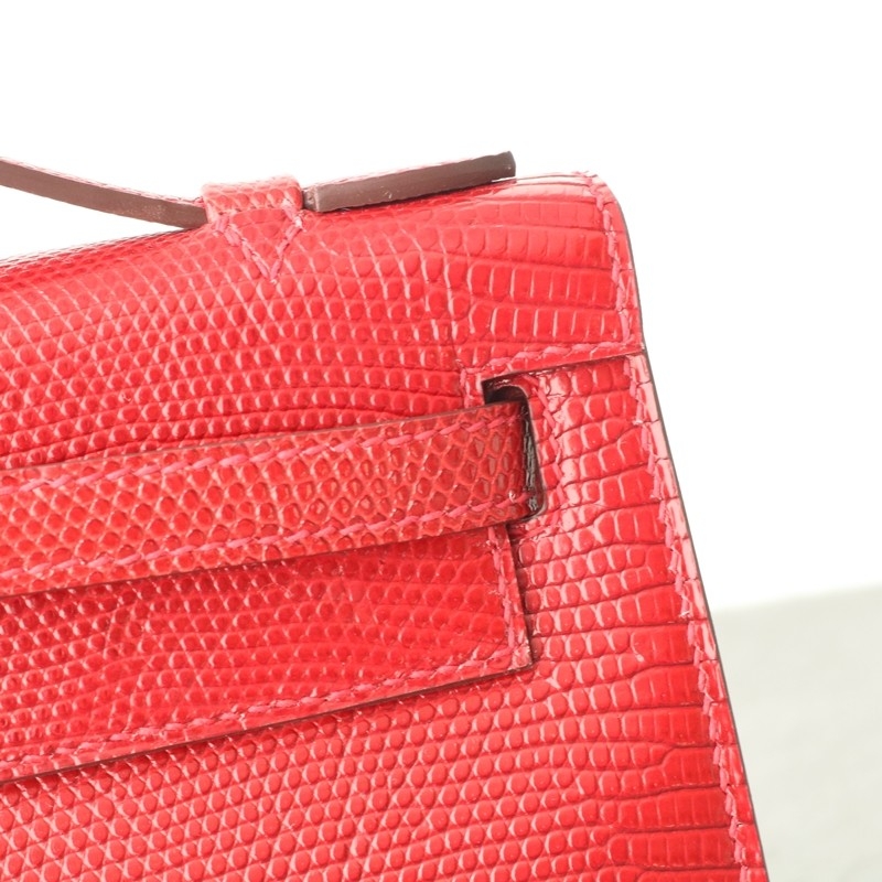 Q5 rouge casaque Lizard Kelly Pochette With Phw
