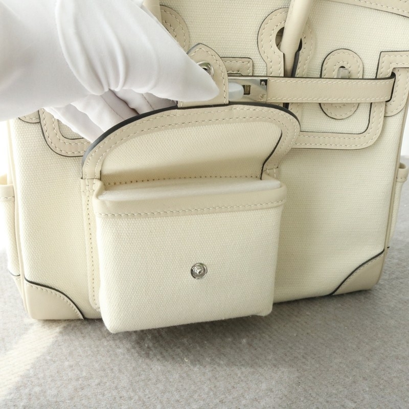 Limited Edition Nata Swift and Canvas Birkin Cargo 25 Palladium Hardware
