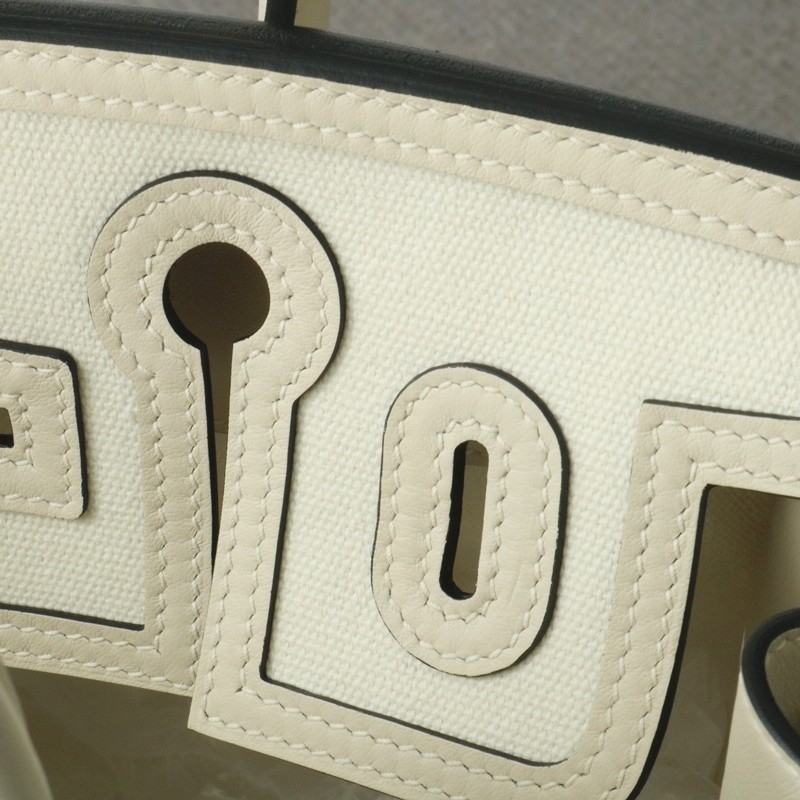 Limited Edition Nata Swift and Canvas Birkin Cargo 25 Palladium Hardware