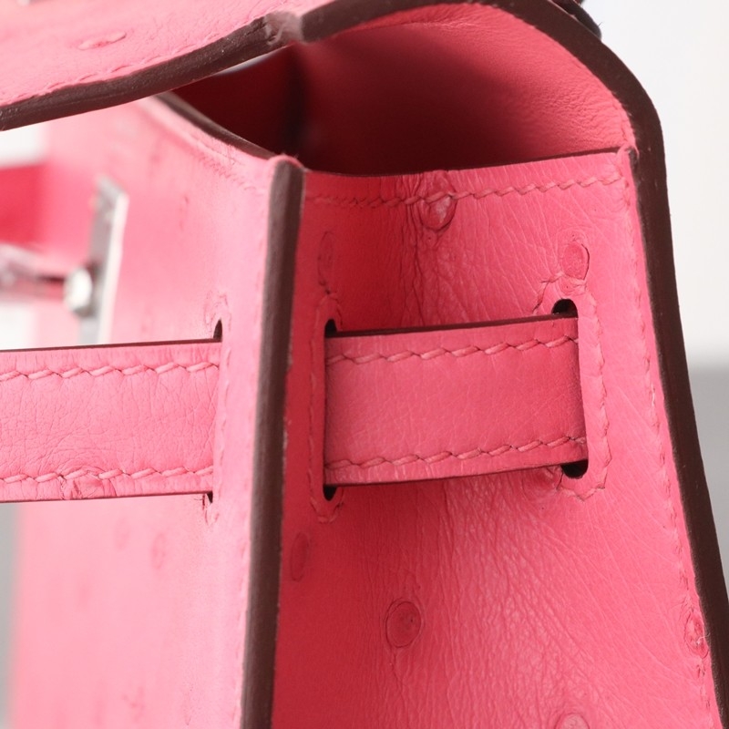 5P Bubblegum Ostrich Kelly Mini II With PHW