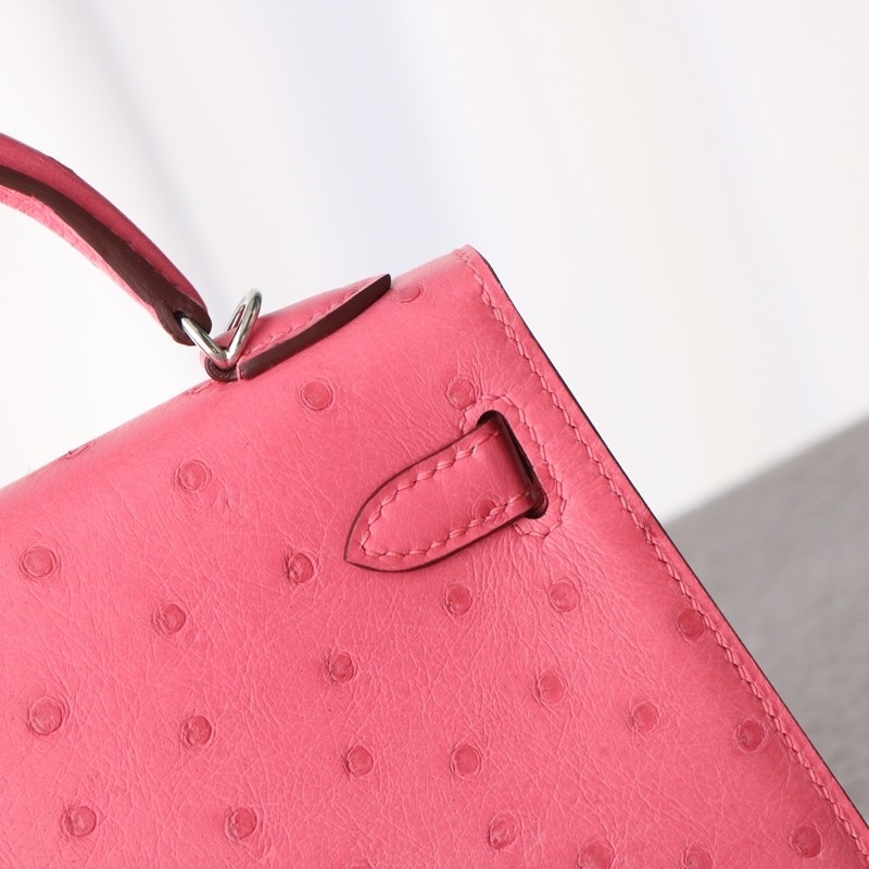5P Bubblegum Ostrich Kelly Mini II With PHW