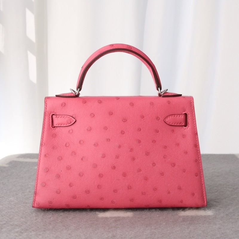 5P Bubblegum Ostrich Kelly Mini II With PHW