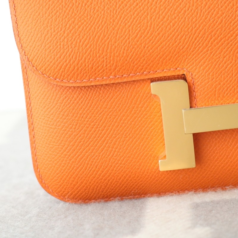 93 Orange etoupe epsom constance 18cm GHW