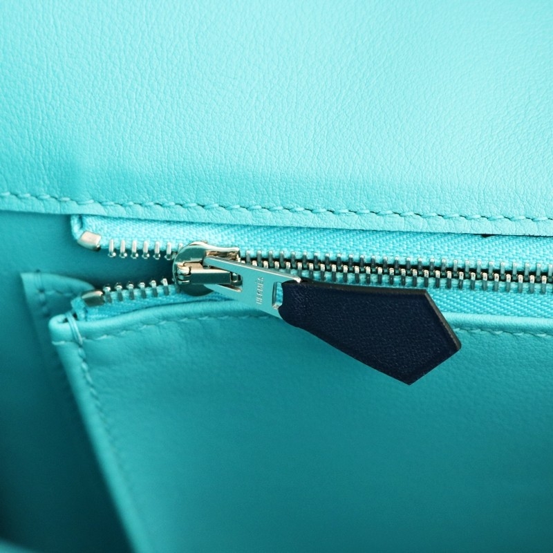 73 Bleu saphir and bleu de nord swift with blue nuit piping Birkin 40 PHW