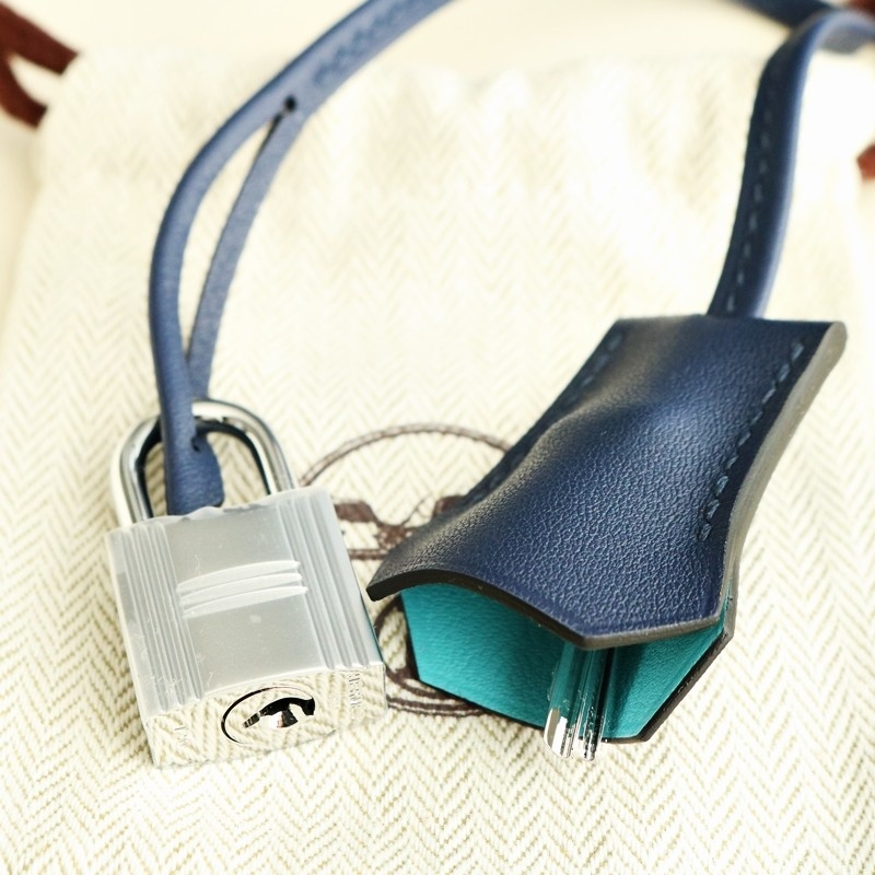 73 Bleu saphir and bleu de nord swift with blue nuit piping Birkin 40 PHW
