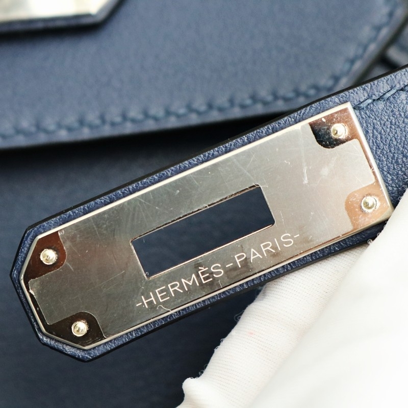73 Bleu saphir and bleu de nord swift with blue nuit piping Birkin 40 PHW