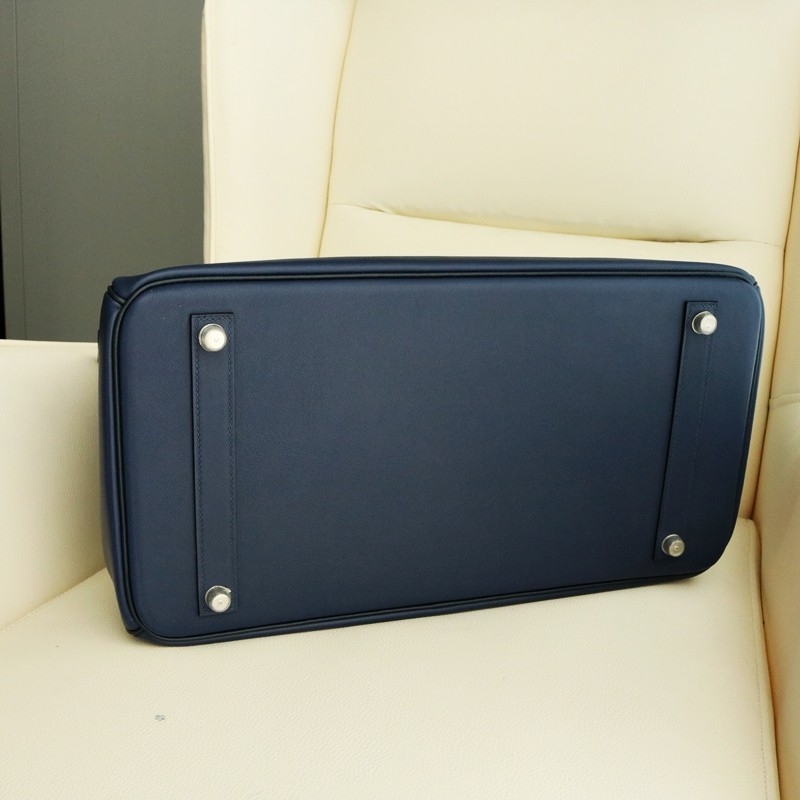 73 Bleu saphir and bleu de nord swift with blue nuit piping Birkin 40 PHW