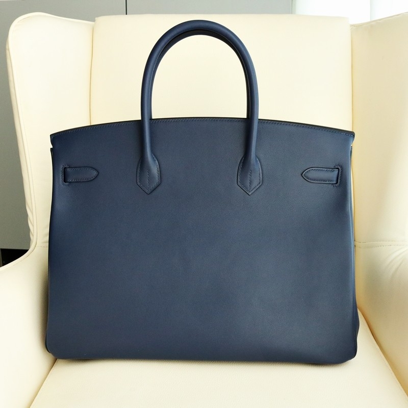 73 Bleu saphir and bleu de nord swift with blue nuit piping Birkin 40 PHW