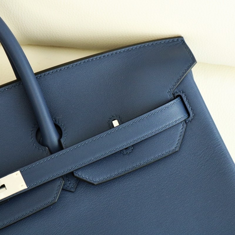 73 Bleu saphir and bleu de nord swift with blue nuit piping Birkin 40 PHW