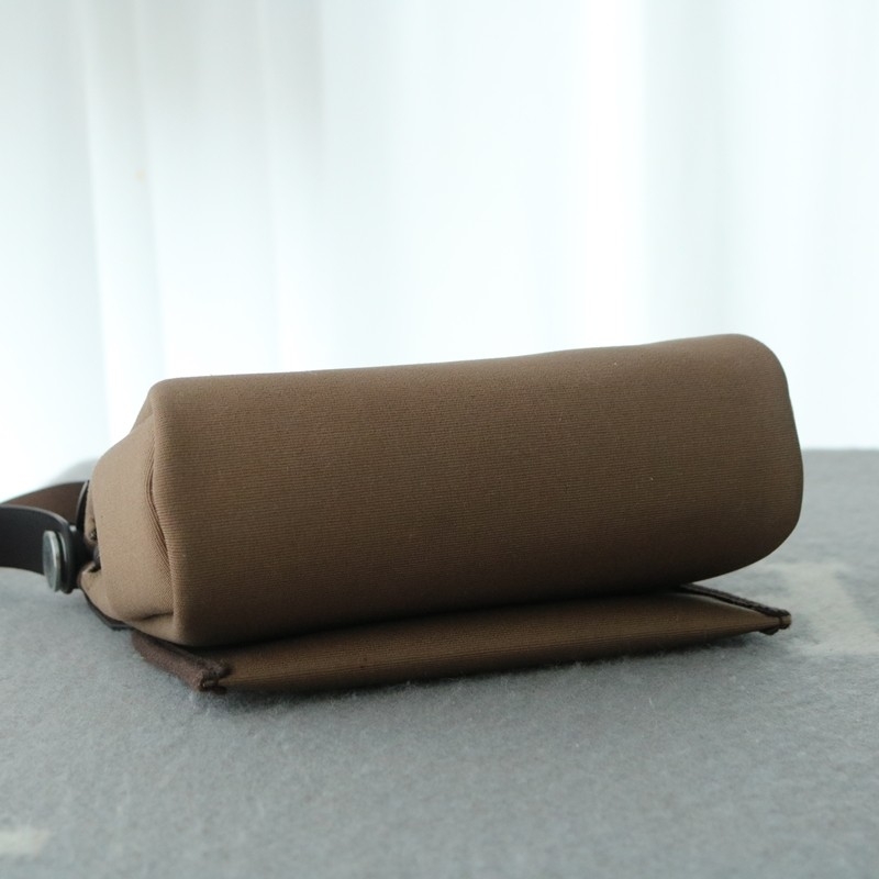 HERMÈS Herbag Zip Mini 20 Ebene (46) etoupe Leather Canvas Palladium hardware