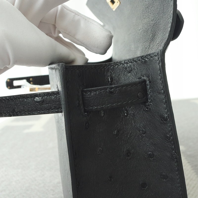 CK89 Nior ostrich kelly pochette with ghw