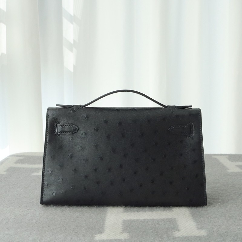 CK89 Nior ostrich kelly pochette with ghw