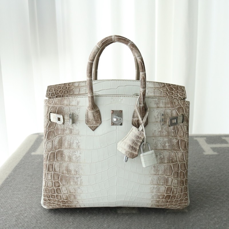 8D Himalaya Gray Crocodile birkin 25 with phw