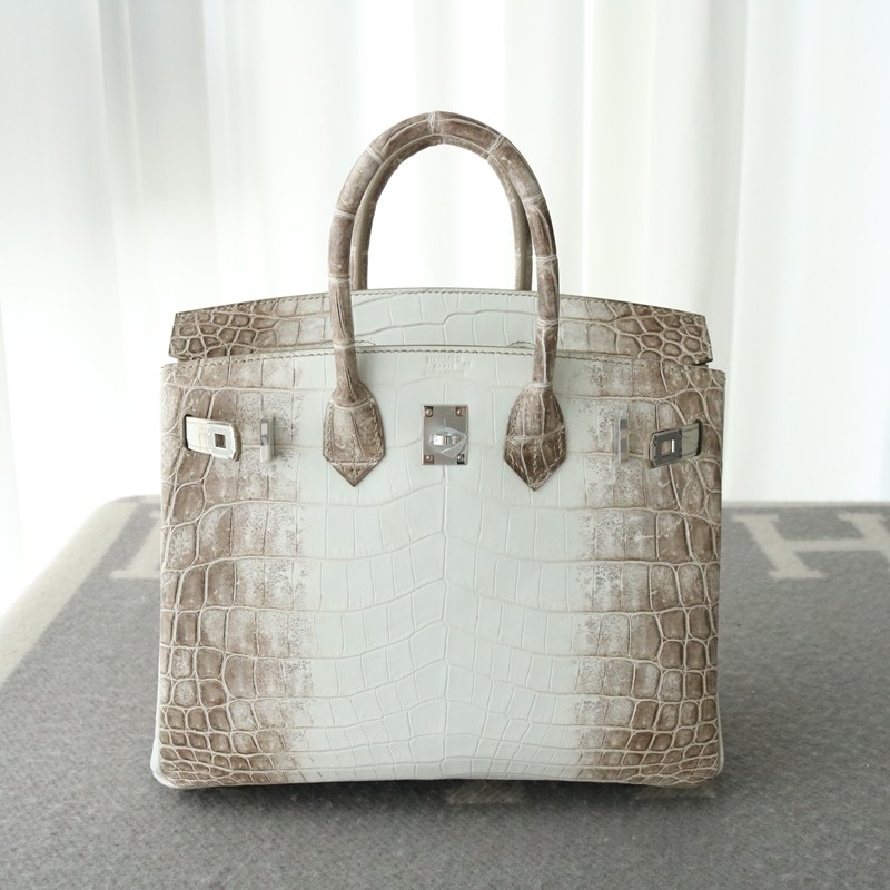 8D Himalaya Gray Crocodile birkin 25 with phw