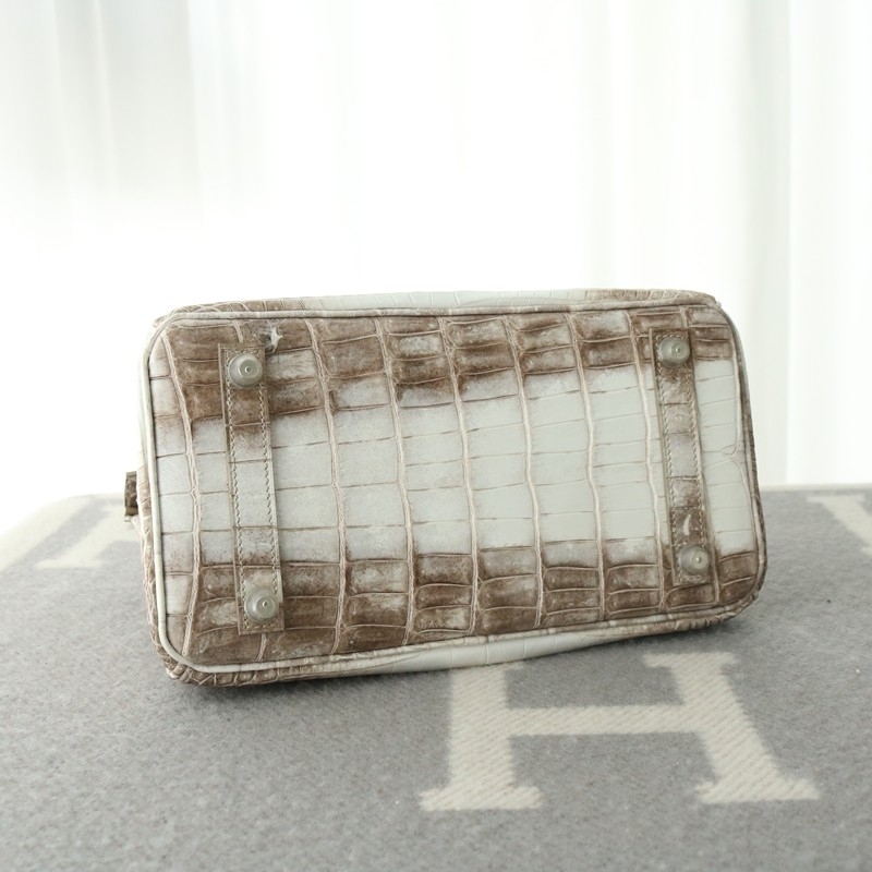 8D Himalaya Gray Crocodile birkin 25 with phw
