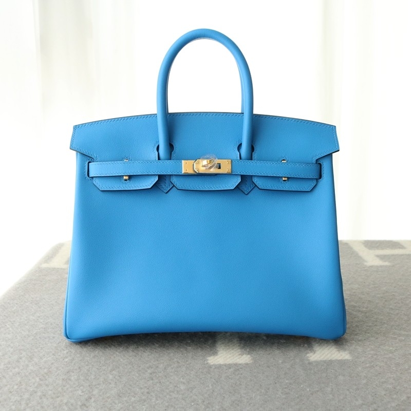 Bk3 blue zanzibar swift birkin 25 GHW