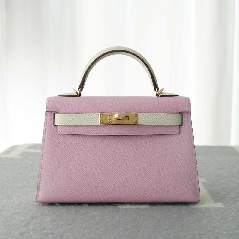 X9 mauve syIvestre & C10 Craie mini kellyII Epsom with ghw