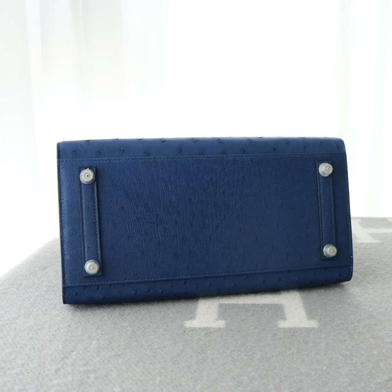 77 BIeu Iris ostrich Birkin 30 with PHW