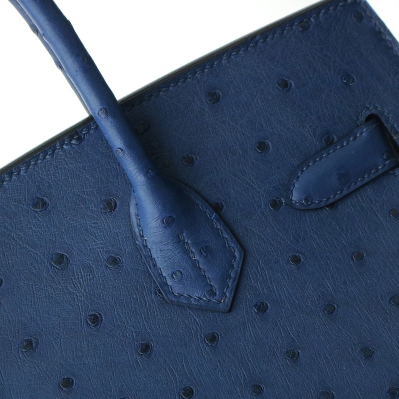 77 BIeu Iris ostrich Birkin 30 with PHW