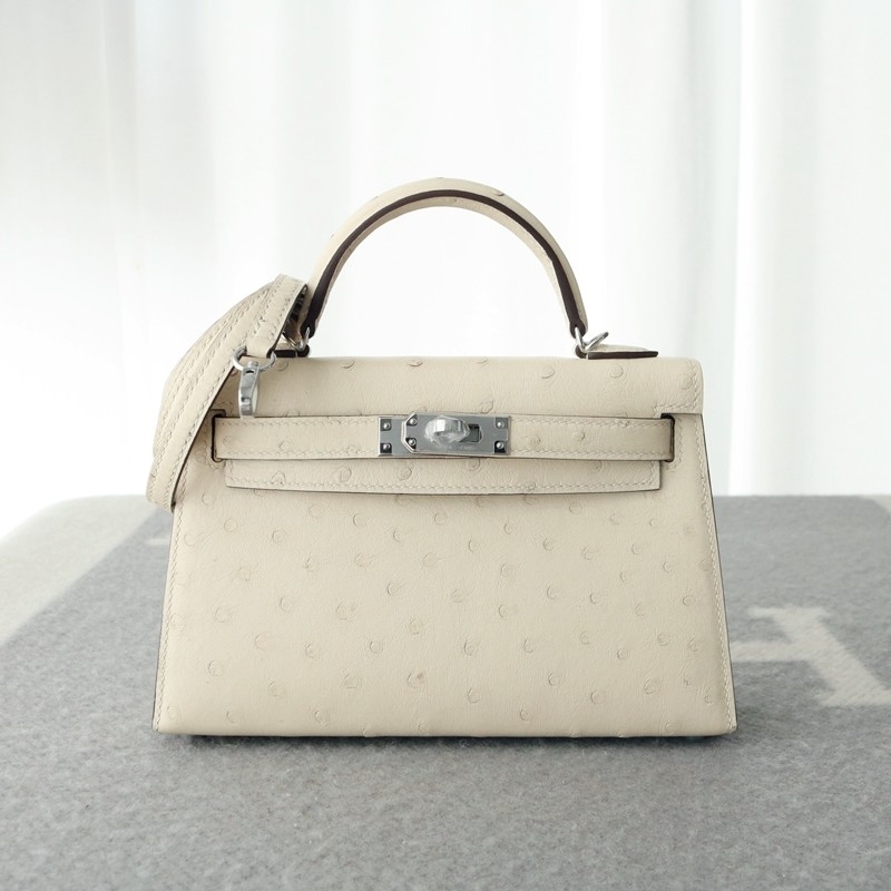 I2 Nata ostrich mini kelly II with phw