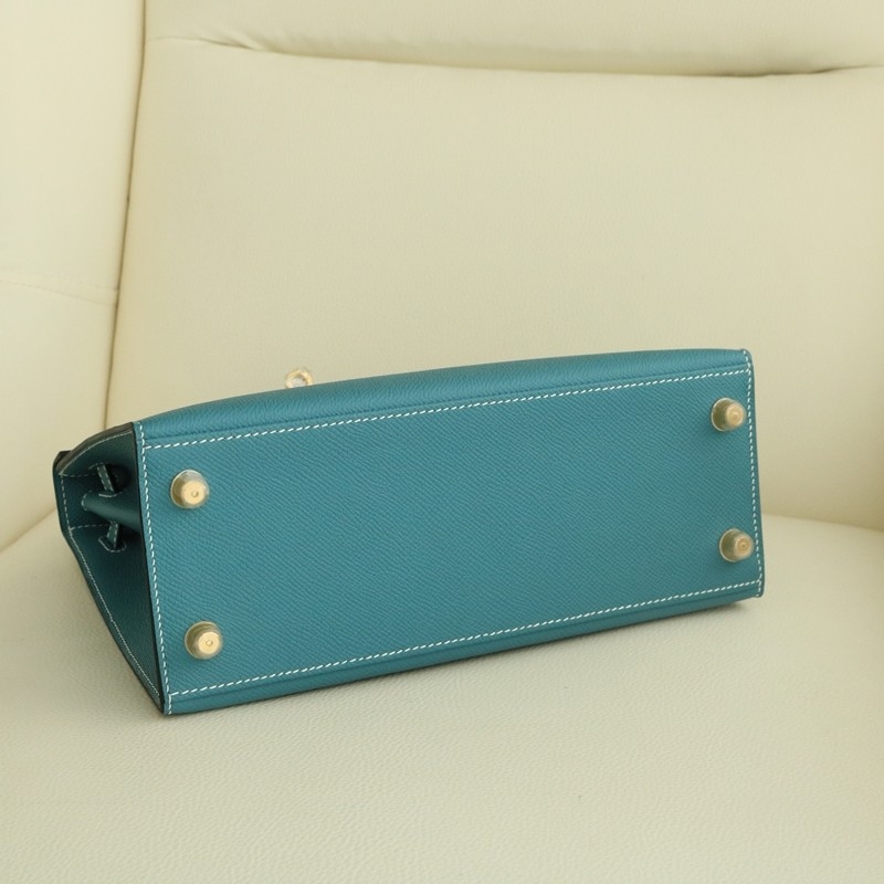 75 BIeu Jean Box Calf Kelly 25 With ghw