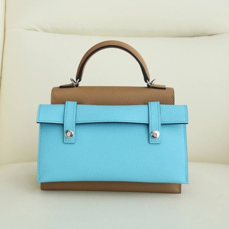Hermès Kelly doll Picto Epsom Chai / Mauve / Terre Battue / Celeste with phw