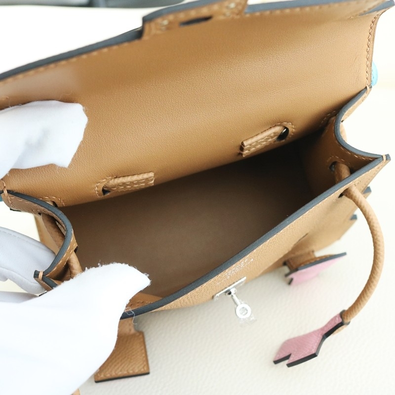 Hermès Kelly doll Picto Epsom Chai / Mauve / Terre Battue / Celeste with phw