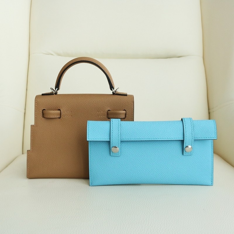 Hermès Kelly doll Picto Epsom Chai / Mauve / Terre Battue / Celeste with phw