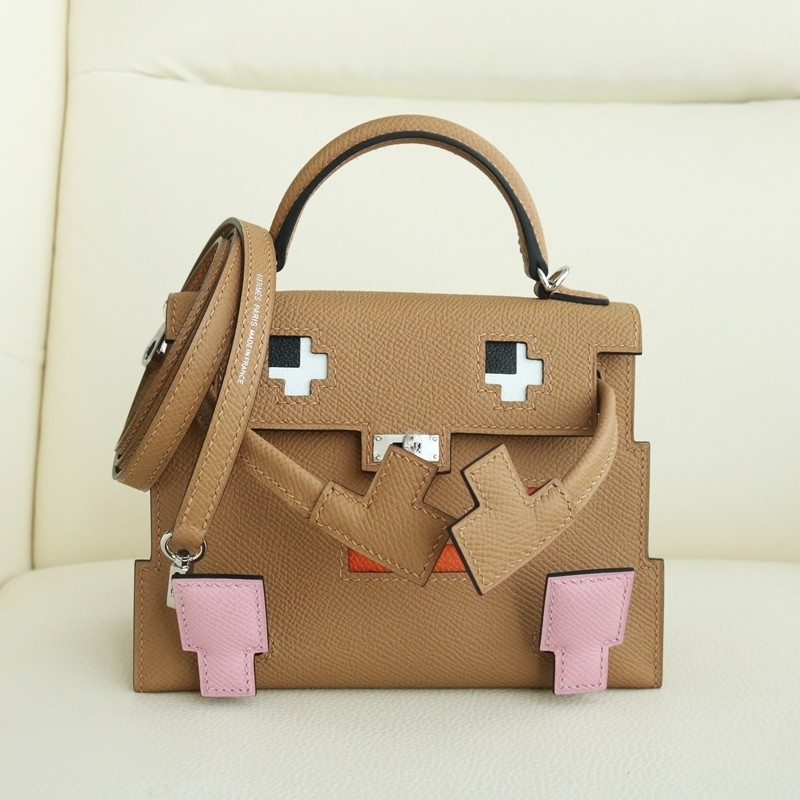 Hermès Kelly doll Picto Epsom Chai / Mauve / Terre Battue / Celeste with phw