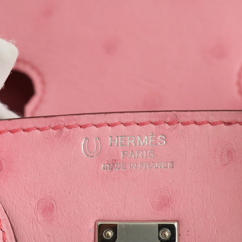 5P Bubblegum ostrich birkin 25 with phw