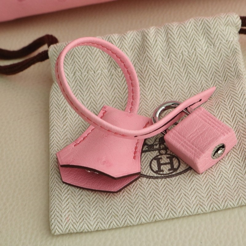 5P Bubblegum ostrich birkin 25 with phw