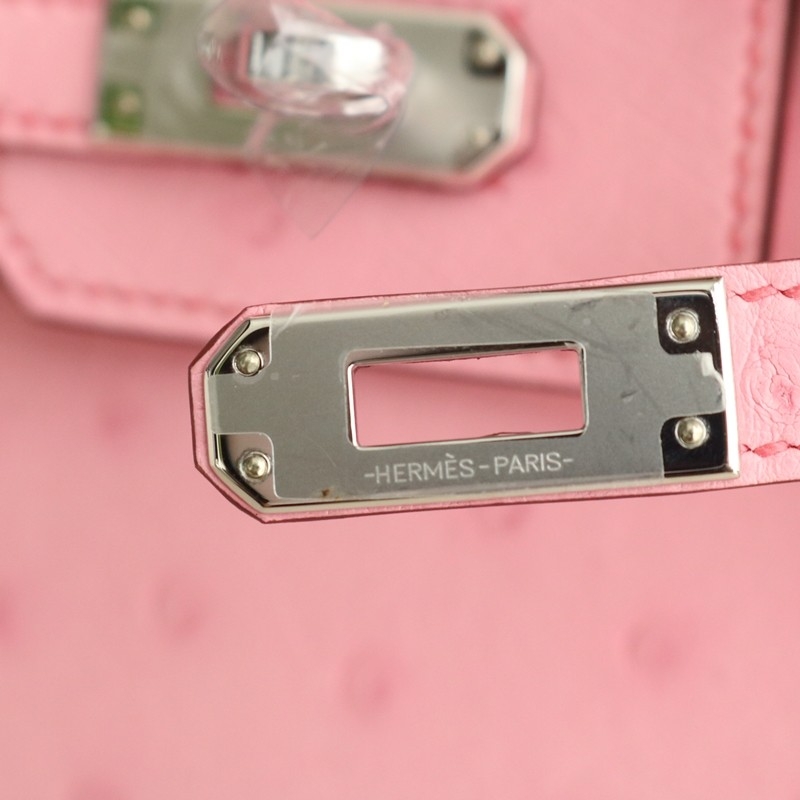 5P Bubblegum ostrich birkin 25 with phw