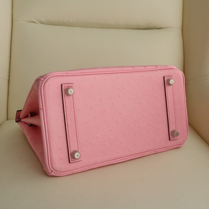 5P Bubblegum ostrich birkin 25 with phw