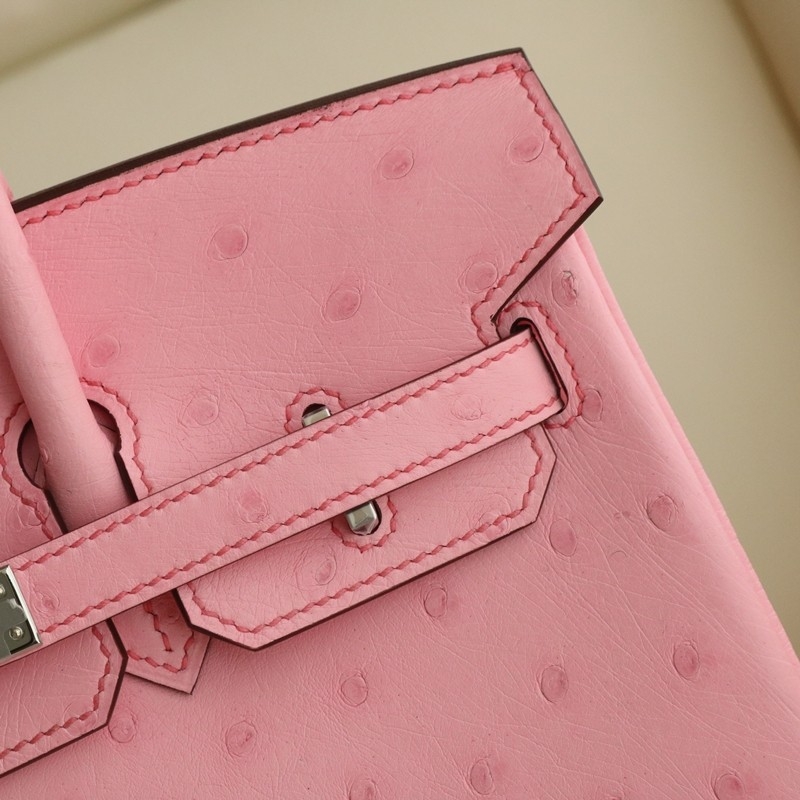 5P Bubblegum ostrich birkin 25 with phw
