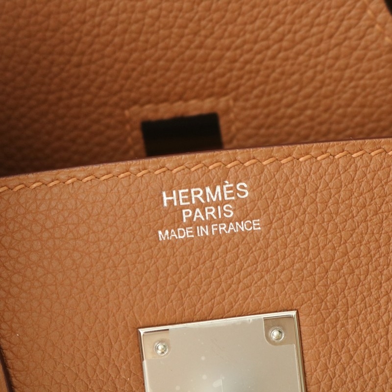 Hermes Birkin Officier 30 Gold/ Jaune ambre Togo leather/ Swift leather Silver hardware