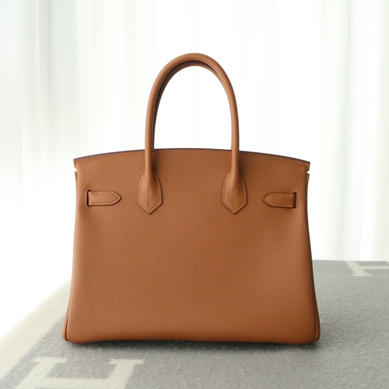 Hermes Birkin Officier 30 Gold/ Jaune ambre Togo leather/ Swift leather Silver hardware