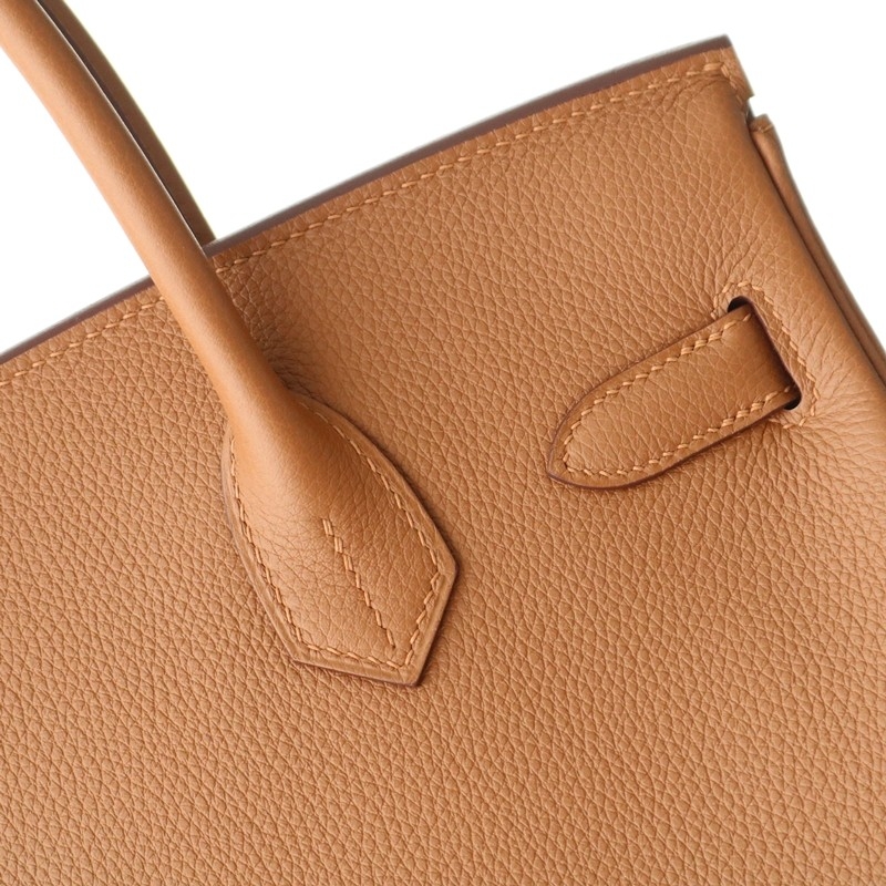 Hermes Birkin Officier 30 Gold/ Jaune ambre Togo leather/ Swift leather Silver hardware