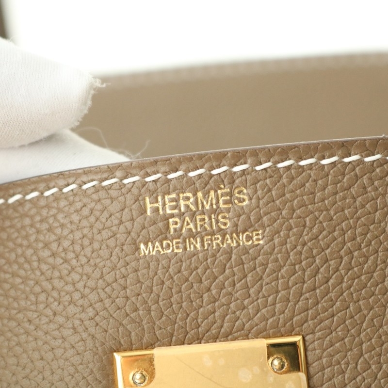 Hermes Shoulder Birkin Light 29 in Etoupe evercolor with gold hardware