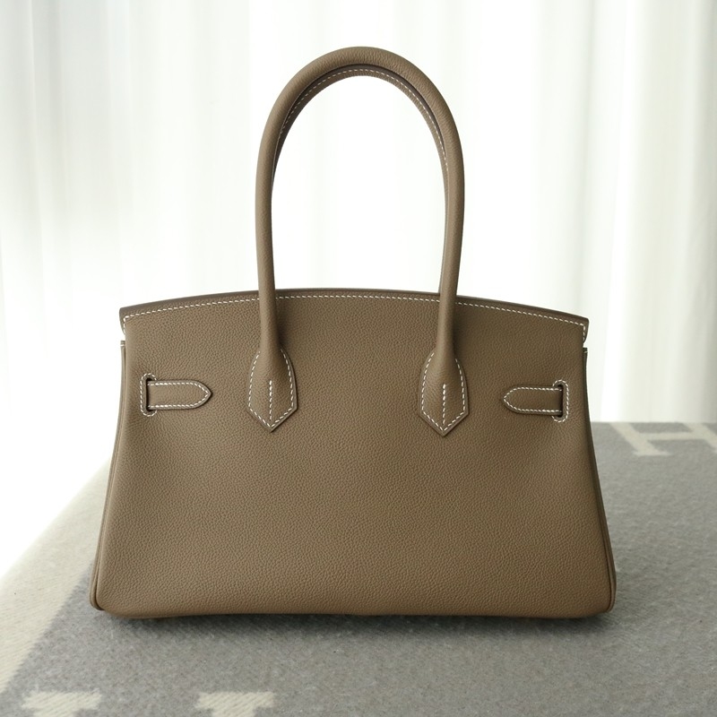 Hermes Shoulder Birkin Light 29 in Etoupe evercolor with gold hardware