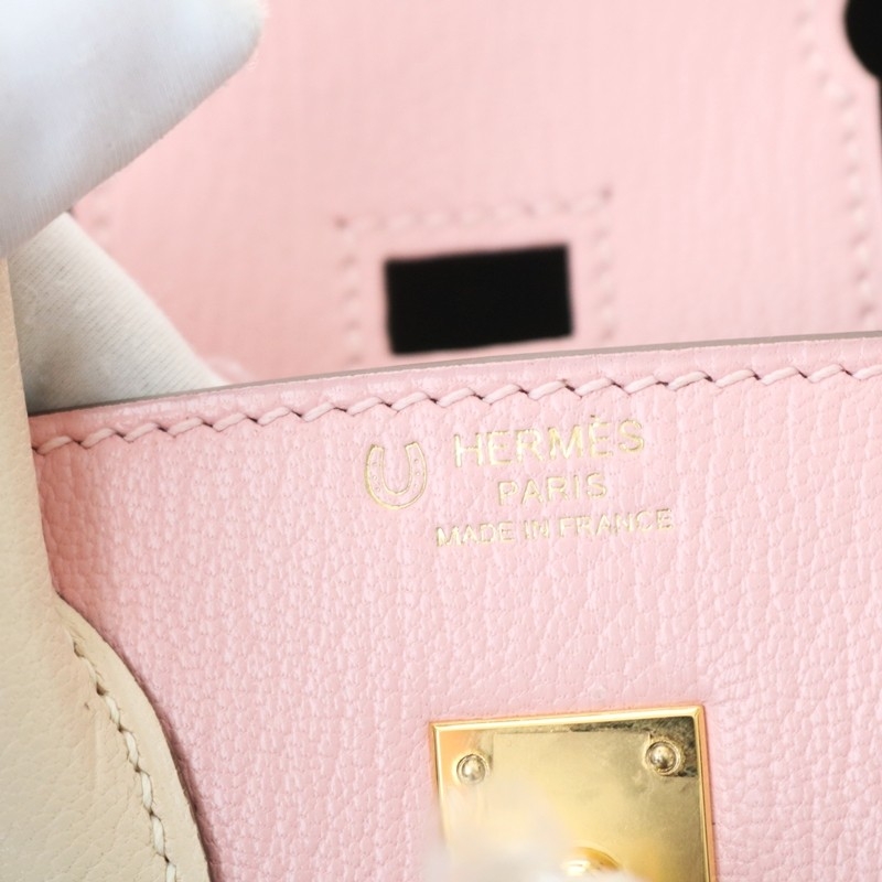 3Q rose sakura and I2 Nata cherve with etoupe interior birkin 25 with GWH