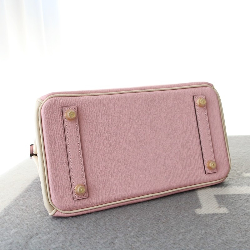 3Q rose sakura and I2 Nata cherve with etoupe interior birkin 25 with GWH