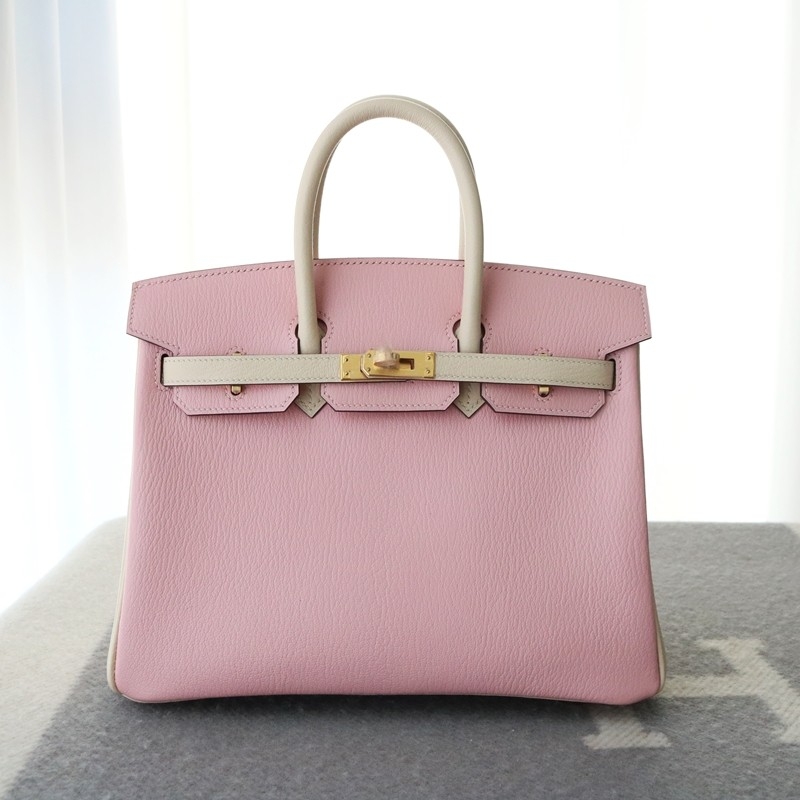 3Q rose sakura and I2 Nata cherve with etoupe interior birkin 25 with GWH