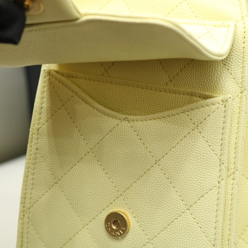 Chanel 25 Small Handbag Grained Calfskin & Gold Light Yellow
