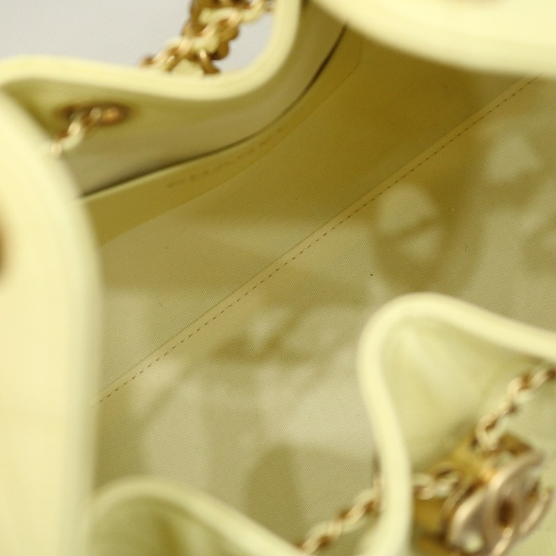 Chanel 25 Small Handbag Grained Calfskin & Gold Light Yellow