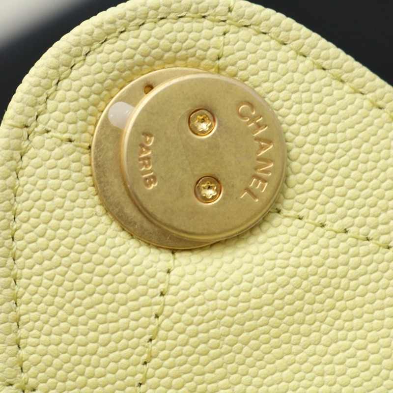 Chanel 25 Small Handbag Grained Calfskin & Gold Light Yellow