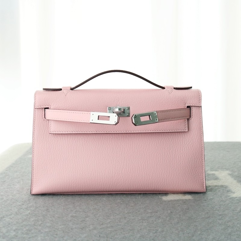 3Q Rose Sakura cherve kelly pochette with phw