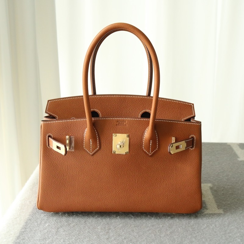 Hermes Shoulder Birkin Light 29 in gold faubourg barenia with gold hardware