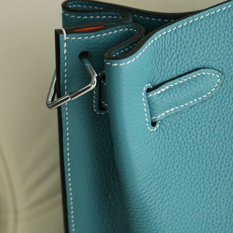 75 BIeu Jean togo / Orange interior so kelly 22 with GHW